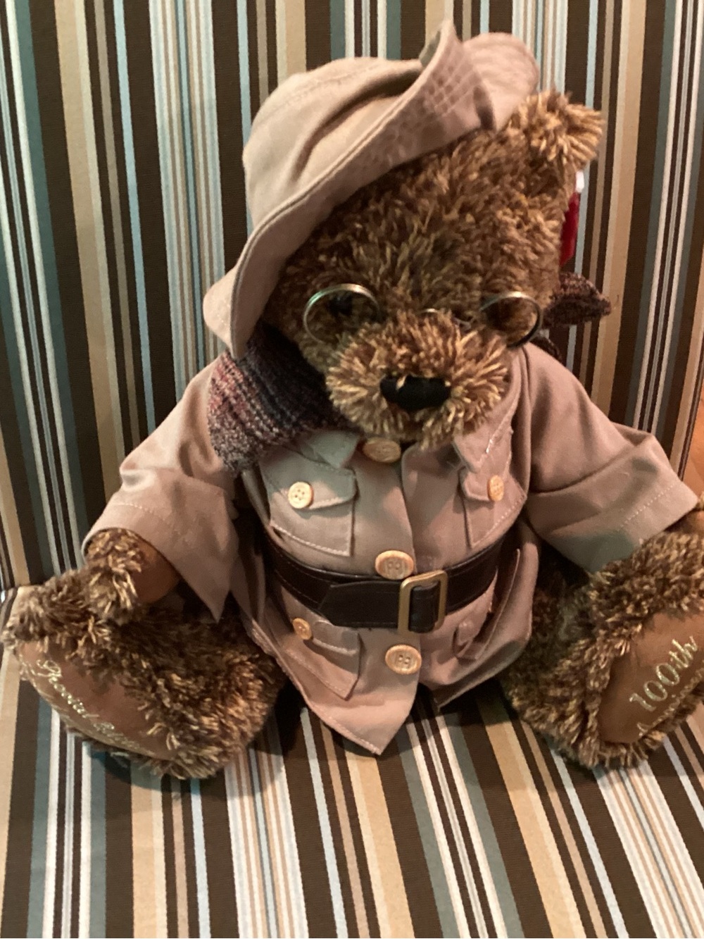 Explorer Teddy Bear Plush in Beige Outfit